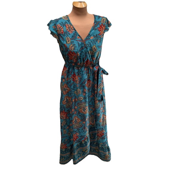 Band Of The Free Dresses & Skirts - Band Of The Free Faux Wrap Maxi Dress Floral Boho Peasant Romantic Cottagecore